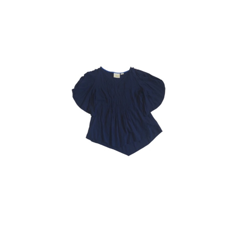 Anthropologie Maeve Blue Pleated Top - Women’s Size 6